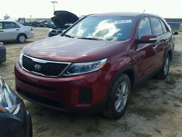 5XYKT3A64EG452605 - 2014 KIA SORENTO RED photo 2