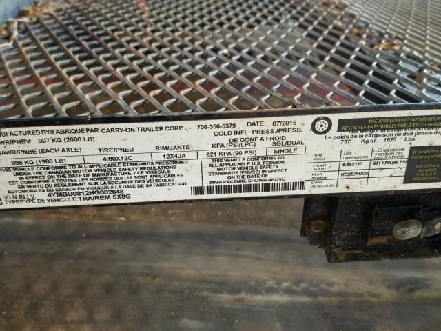 4YMBU0812HG002648 - 2011 UTILITY TRAILER BLACK photo 10