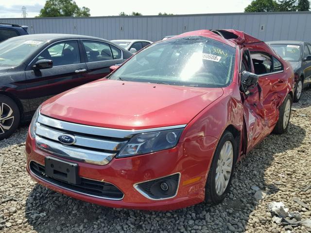 3FADP0L38CR174864 - 2012 FORD FUSION HYB RED photo 2