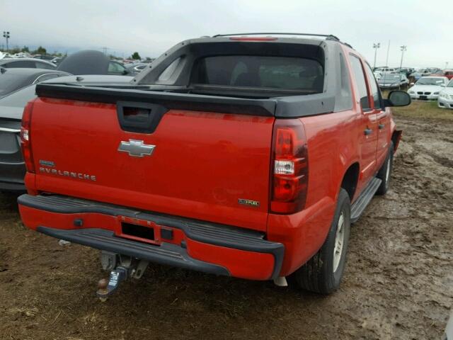 3GNEC120X7G277705 - 2007 CHEVROLET AVALANCHE RED photo 4