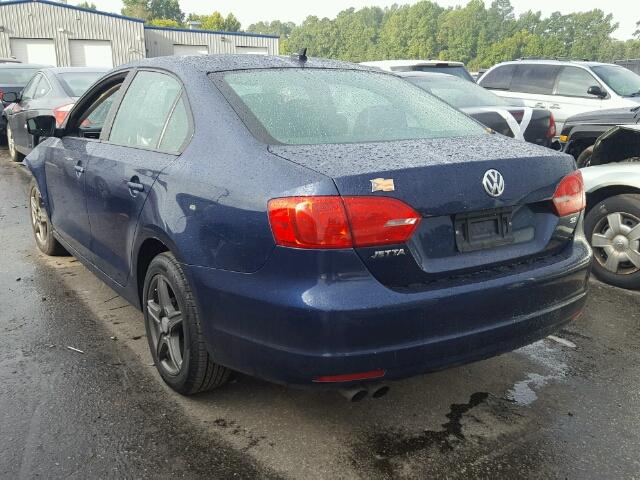 3VWD17AJ6EM430633 - 2014 VOLKSWAGEN JETTA SE BLUE photo 3