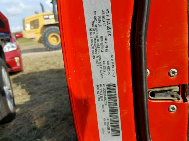 2C3CDXBG3HH627596 - 2017 DODGE CHARGER ORANGE photo 10