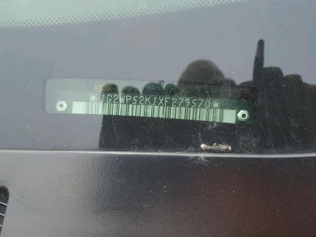 1G2WP52K1XF279570 - 1999 PONTIAC GRAND PRIX წითელი ფოტო 10