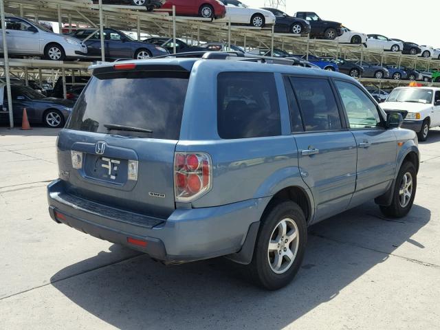 5FNYF18308B009896 - 2008 HONDA PILOT SE BLUE photo 4