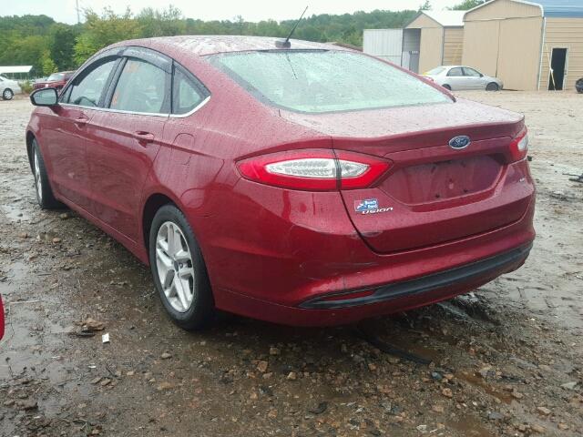 3FA6P0H74ER191118 - 2014 FORD FUSION SE RED photo 3