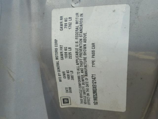 1G1NE52M0X6121471 - 1999 CHEVROLET MALIBU LS Gümüş foto 10