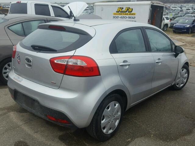 KNADN5A39C6011540 - 2012 KIA RIO EX SILVER photo 4