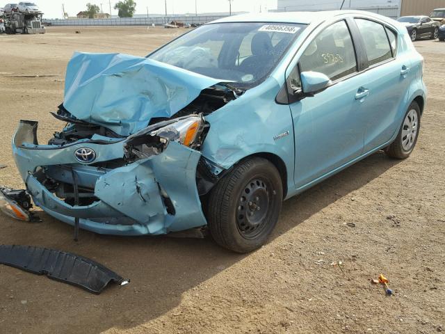 JTDKDTB38E1065069 - 2014 TOYOTA PRIUS C BLUE photo 2