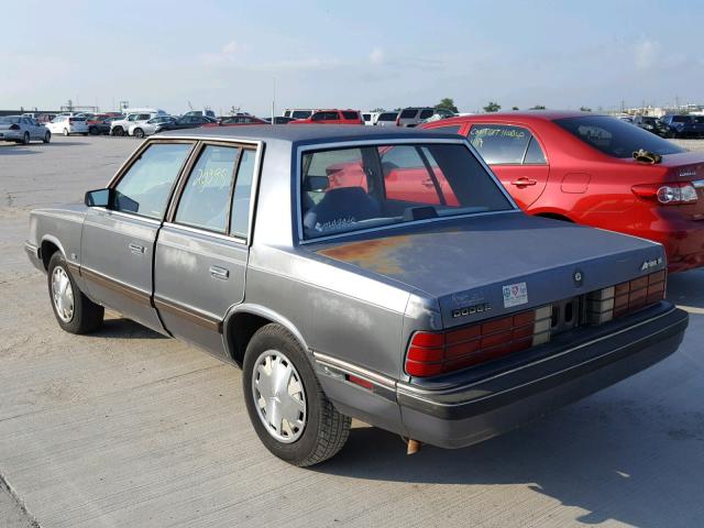 1B3BD36D3HC151919 - 1987 DODGE ARIES LE GRAY photo 3