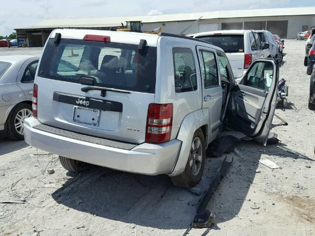 1J8GP28K78W184575 - 2008 JEEP LIBERTY SP SILVER photo 4