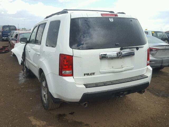 5FNYF3H57BB040910 - 2011 HONDA PILOT EXL WHITE photo 3