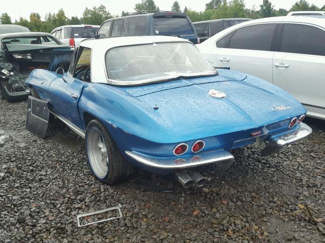 30867S1208509 - 1963 CHEVROLET CORVETTE BLUE photo 3