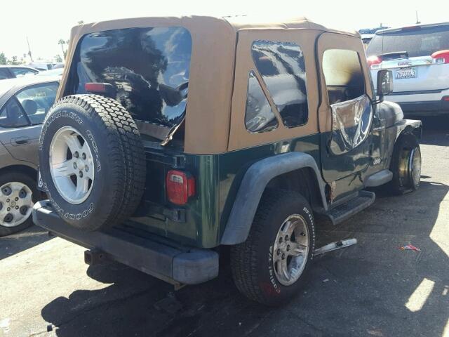 1J4FA29P5YP707594 - 2000 JEEP WRANGLER / GREEN photo 4