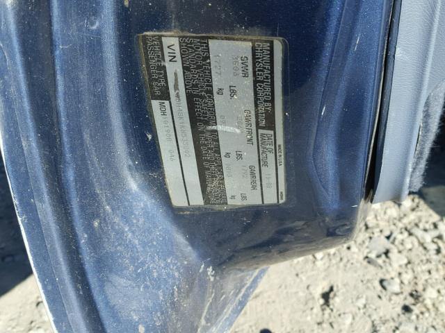 1C3BH48K1KN535802 - 1989 CHRYSLER LEBARON BLUE photo 10