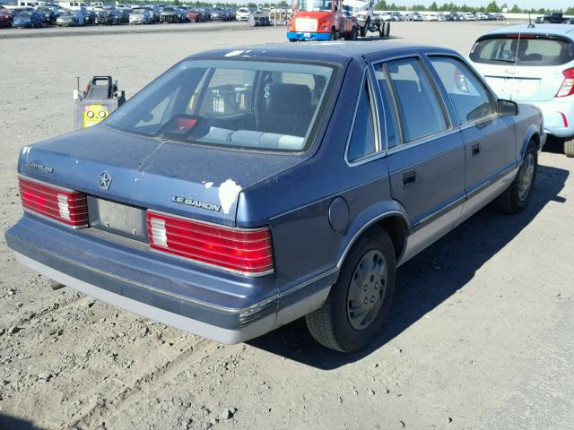 1C3BH48K1KN535802 - 1989 CHRYSLER LEBARON 蓝色 照片 4