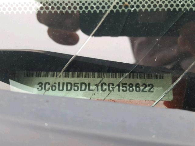 3C6UD5DL1CG158622 - 2012 DODGE RAM 2500 S MAROON photo 10