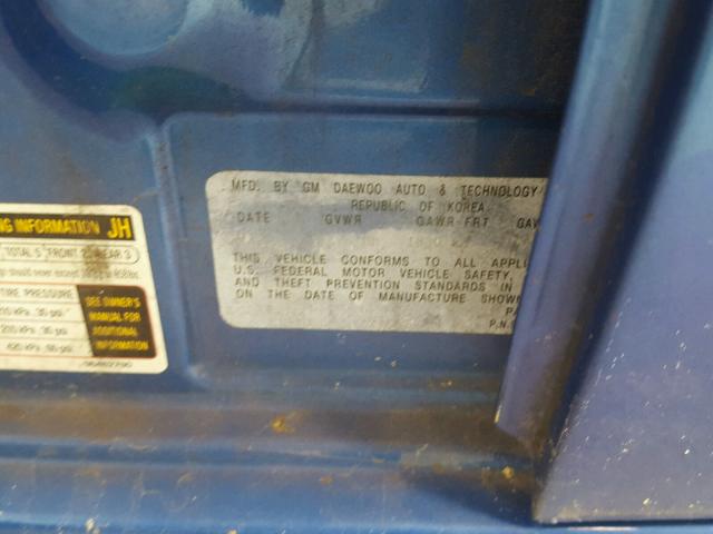 KL1TD66696B546557 - 2006 CHEVROLET AVEO BASE Көк фото 10