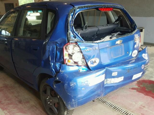 KL1TD66696B546557 - 2006 CHEVROLET AVEO BASE Көк фото 9