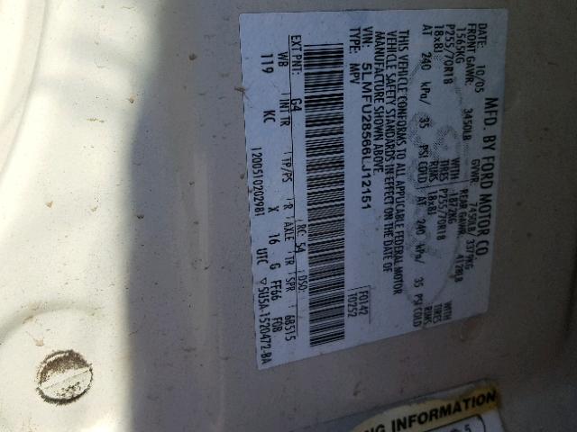 5LMFU28566LJ12151 - 2006 LINCOLN NAVIGATOR Weiß Foto 10