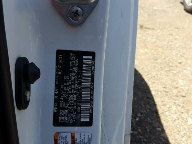 JF1ZNAA19D1731523 - 2013 TOYOTA SCION FR-S WHITE photo 10