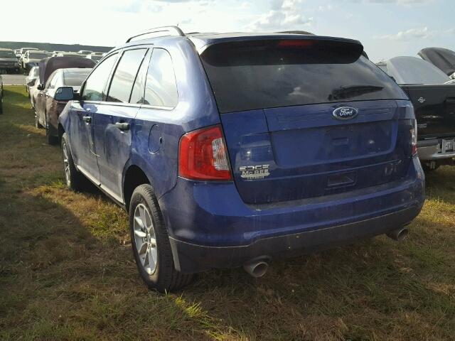 2FMDK3GC6EBB38043 - 2014 FORD EDGE SE BLUE photo 3