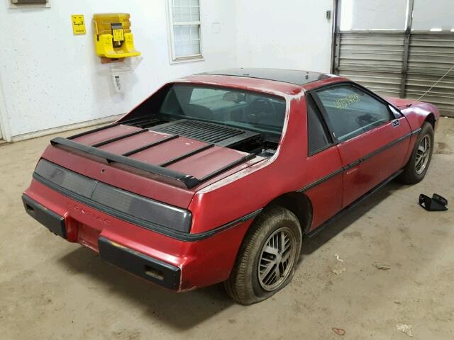 1G2AM37RXEP325515 - 1984 PONTIAC FIERO SPOR RED photo 4