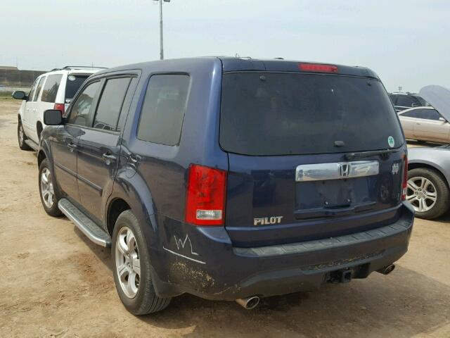 5FNYF3H71DB012721 - 2013 HONDA PILOT BLUE photo 3