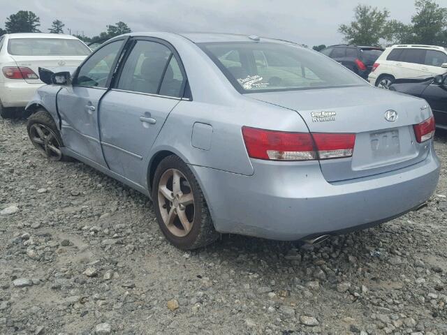 5NPEU46F57H259500 - 2007 HYUNDAI SONATA SE BLUE photo 3