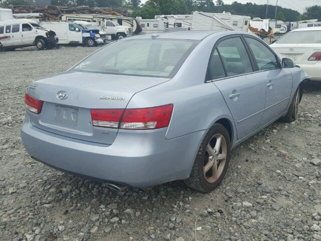 5NPEU46F57H259500 - 2007 HYUNDAI SONATA SE BLUE photo 4