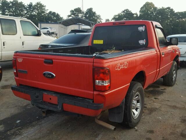 1FTYR11E08PA79293 - 2008 FORD RANGER RED photo 4