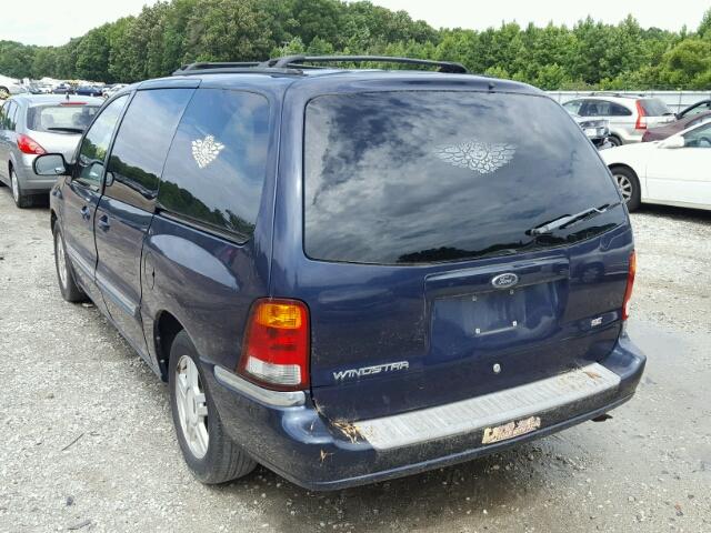 2FMZA52492BB22404 - 2002 FORD WINDSTAR S BLUE photo 3