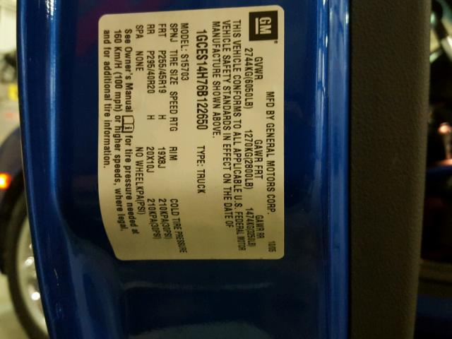 1GCES14H76B122650 - 2006 CHEVROLET SSR 蓝色 照片 10