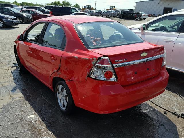 KL1TD5DE9BB153172 - 2011 CHEVROLET AVEO LS RED photo 3