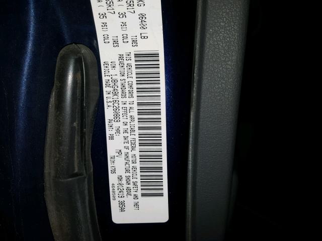 1J8HG48K16C260869 - 2006 JEEP COMMANDER BLUE photo 10