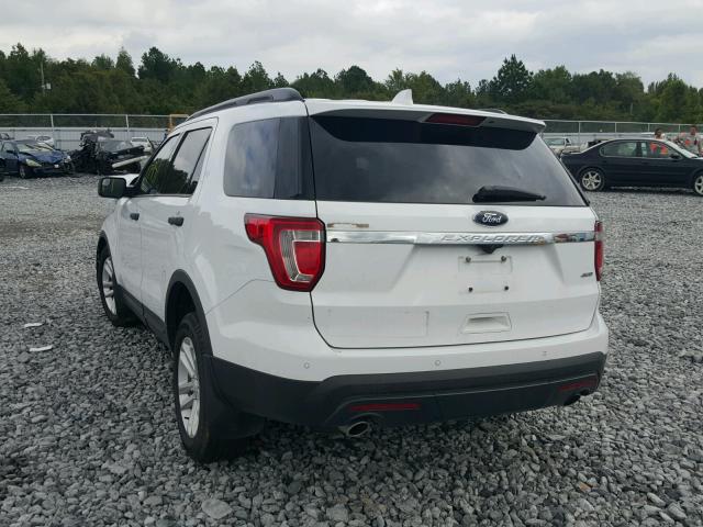 1FM5K8B87HGA95074 - 2017 FORD EXPLORER WHITE photo 3