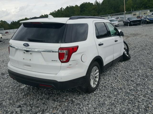 1FM5K8B87HGA95074 - 2017 FORD EXPLORER WHITE photo 4