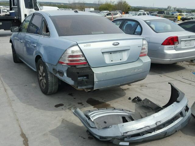 1FAHP24W28G124885 - 2008 FORD TAURUS SEL BLUE photo 3