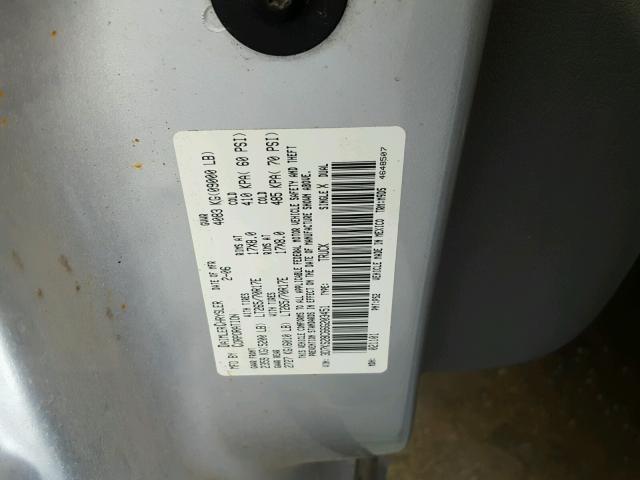 3D7KS28C66G203451 - 2006 DODGE RAM 2500 S SILVER photo 10