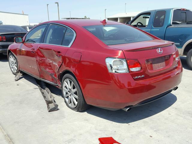 JTHBE96S070007952 - 2007 LEXUS GS 350 RED photo 3