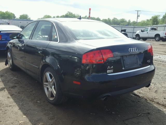 WAUDF78E87A254422 - 2007 AUDI A4 2.0T QU BLACK photo 3