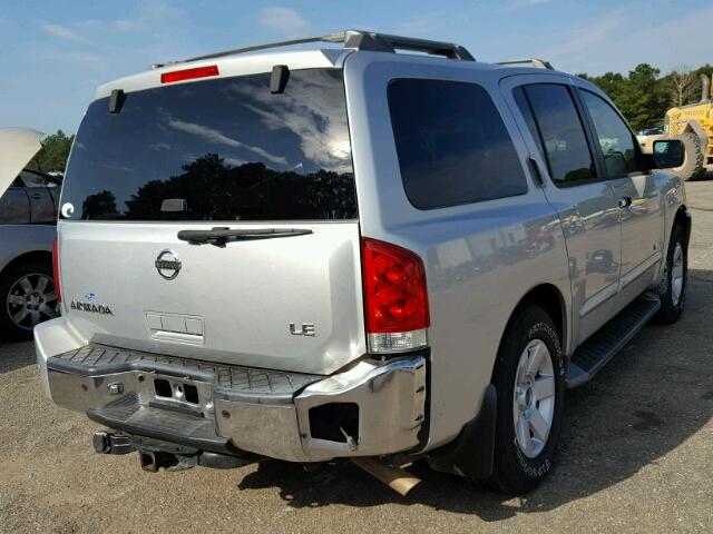 5N1AA08B65N725955 - 2005 NISSAN ARMADA SE SILVER photo 4