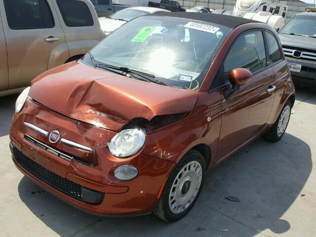 3C3CFFDR0CT100778 - 2012 FIAT 500 POP ORANGE photo 2