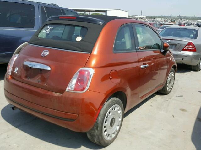 3C3CFFDR0CT100778 - 2012 FIAT 500 POP ORANGE photo 4