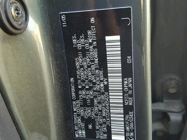 JTLKT324564054224 - 2006 TOYOTA SCION XB 绿色 照片 10