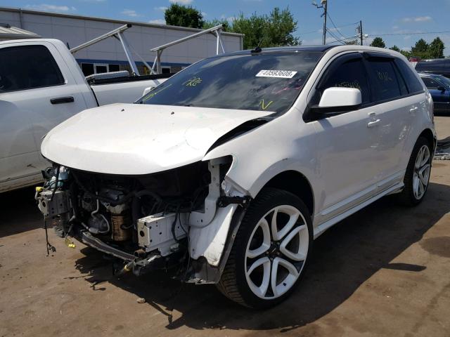 2FMDK4AK0BBA82845 - 2011 FORD EDGE SPORT WHITE photo 2