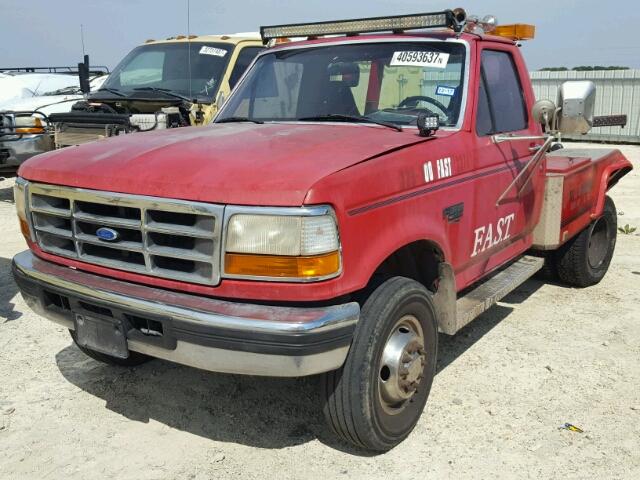 1FDLF47F6SEA05640 - 1995 FORD F SUPER DU RED photo 2