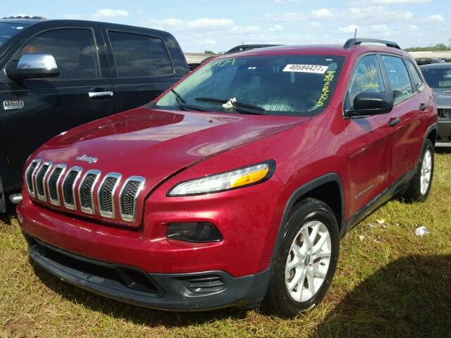 1C4PJMAB2GW120196 - 2016 JEEP CHEROKEE S MAROON photo 2