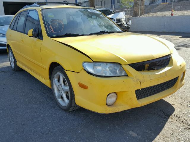 JM1BJ245221465755 - 2002 MAZDA PROTEGE PR YELLOW photo 1