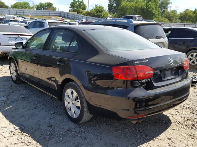 3VW2K7AJ4CM327101 - 2012 VOLKSWAGEN JETTA BASE Սև լուսանկար 3