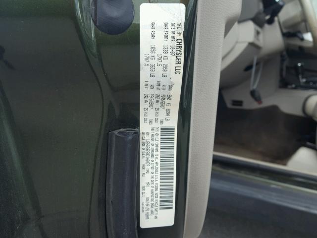 1J8HG68288C149072 - 2008 JEEP COMMANDER GREEN photo 10